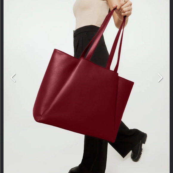 Apryl Women's Burgundy Tote Bag Large Capacity Business Work Laptop Handbag - Picture 8 of 12